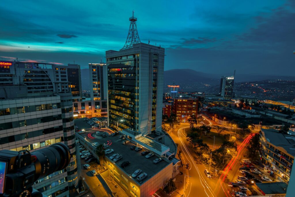 Kigali city skyline at night